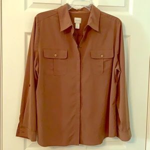 CHICO’S CAMEL-COLORED BLOUSE *Gently Used*